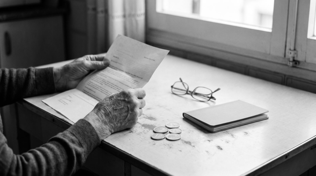 Mazo de juez y documentos de pensión: cobro indebido de pensiones
