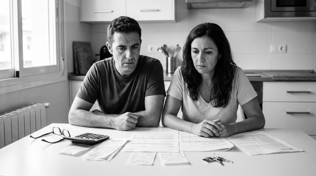 Pareja revisando los documentos de su hipoteca con índice IRPH