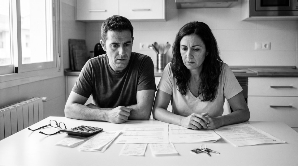Pareja revisando los documentos de su hipoteca con índice IRPH