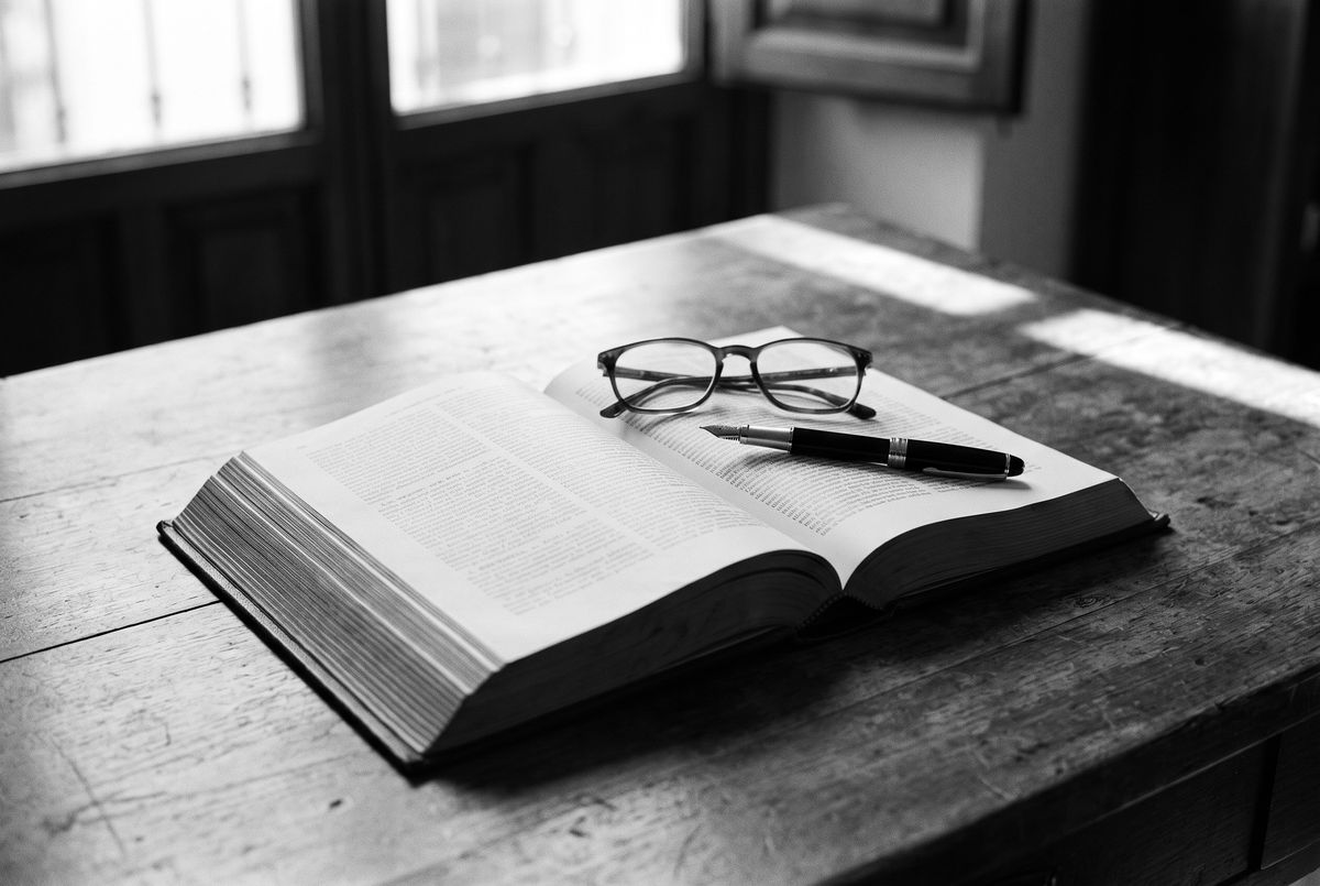 Libro de leyes abierto en el despacho