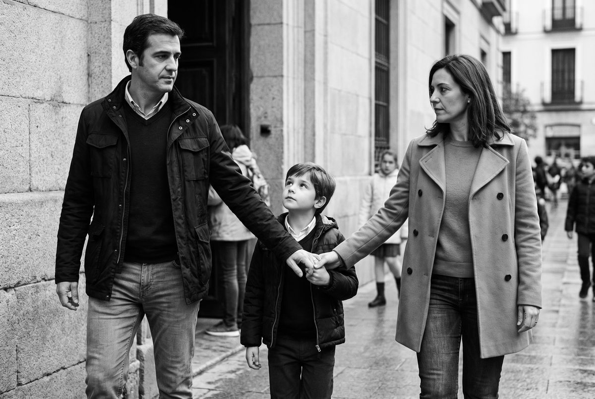 Entrega del hijo entre padres separados